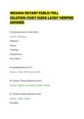 INDIANA NOTARY PUBLIC FULL&NewLine;SOLUTION STUDY GUIDE LATEST VERIFIED&NewLine;ANSWERS