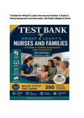 Full Test Bank for Wright & Leahy's Nurses and Families A Guide to Family Assessment and Intervention 8th Edition Shajani & Snell &vert; Complete Chapters 1-13 &vert; NCLEX Questions & Rationales &vert; Updated 2026&sol;2027