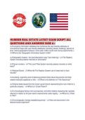 HUMBER REAL ESTATE LATEST EXAM SCRIPT ALL QUESTIONS AND ANSWERS SURE A&period;pd