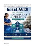 Full Test Bank for Milstead's Health Policy & Politics A Nurse's Guide 7th Edition &vert; Complete Chapters 1-12 &vert; NCLEX Practice Questions & Rationales &vert; Health Policy Nursing Exam Prep &vert; Updated 2026&sol;2027