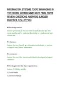 INFORMATION SYSTEMS TODAY MANAGING IN&NewLine;THE DIGITAL WORLD NINTH 2026 FINAL PAPER&NewLine;REVIEW QUESTIONS ANSWERS BUNDLED&NewLine;PRACTICE COLLECTION