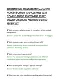 INTERNATIONAL MANAGEMENT MANAGING&NewLine;ACROSS BORDERS AND CULTURES 2026&NewLine;COMPREHENSIVE ASSESSMENT SCRIPT&NewLine;SOLVED QUESTIONS ANSWERS UPDATED&NewLine;REVIEW SET&NewLine;