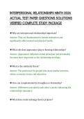 INTERPERSONAL RELATIONSHIPS NINTH 2026&NewLine;ACTUAL TEST PAPER QUESTIONS SOLUTIONS&NewLine;VERIFIED COMPLETE STUDY PACKAGE