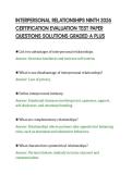 INTERPERSONAL RELATIONSHIPS NINTH 2026&NewLine;CERTIFICATION EVALUATION TEST PAPER&NewLine;QUESTIONS SOLUTIONS GRADED A PLUS&NewLine;