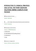 INTRODUCTION TO CHEMICAL PRINCIPLES&NewLine;2026 ACTUAL TEST PAPER QUESTIONS&NewLine;SOLUTIONS VERIFIED COMPLETE STUDY&NewLine;PACKAGE