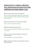 INTRODUCTION TO CHEMICAL PRINCIPLES&NewLine;2026 CERTIFICATION EVALUATION TEST PAPER&NewLine;QUESTIONS SOLUTIONS GRADED A PLUS