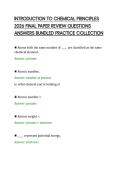 INTRODUCTION TO CHEMICAL PRINCIPLES&NewLine;2026 FINAL PAPER REVIEW QUESTIONS&NewLine;ANSWERS BUNDLED PRACTICE COLLECTION