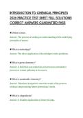 INTRODUCTION TO CHEMICAL PRINCIPLES&NewLine;2026 PRACTICE TEST SHEET FULL SOLUTIONS&NewLine;CORRECT ANSWERS GUARANTEED PASS