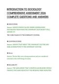 INTRODUCTION TO SOCIOLOGY&NewLine;COMPREHENSIVE ASSESSMENT 2026&NewLine;COMPLETE QUESTIONS AND ANSWER