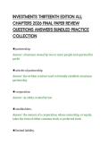 INVESTMENTS THIRTEENTH EDITION ALL&NewLine;CHAPTERS 2026 FINAL PAPER REVIEW&NewLine;QUESTIONS ANSWERS BUNDLED PRACTICE&NewLine;COLLECTION