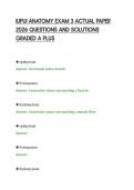 IUPUI ANATOMY EXAM 1 ACTUAL PAPER&NewLine;2026 QUESTIONS AND SOLUTIONS&NewLine;GRADED A PLUS&NewLine;