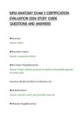 IUPUI ANATOMY EXAM 1 CERTIFICATION&NewLine;EVALUATION 2026 STUDY GUIDE&NewLine;QUESTIONS AND ANSWERS