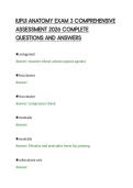 IUPUI ANATOMY EXAM 1 COMPREHENSIVE&NewLine;ASSESSMENT 2026 COMPLETE&NewLine;QUESTIONS AND ANSWERS&NewLine;