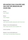 IUPUI ANATOMY EXAM 1 EXAM PREP GUIDE&NewLine;2026 CORE TOPIC BREAKDOWN AND&NewLine;SOLVED ITEMS&NewLine;