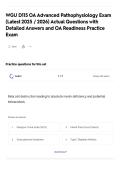 WGU D115 OA Advanced Pathophysiology Exam &lpar;Latest 2025 &sol; 2026&rpar; Actual Questions with Detailed Answers and OA Readiness Practice Exam