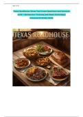 Texas Roadhouse Menu Test Exam Questions and Answers 2026 &ndash; Restaurant Training and Menu Knowledge Assessment Study Guide
