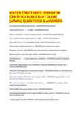 WATER TREATMENT OPERATOR CERTIFICATION STUDY GUIDE &lpar;AWWA&rpar; QUESTIONS & ANSWERS