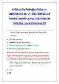 California Fire Protection Contractor &NewLine;Examination &lpar;C-16&rpar; Questions With Correct &NewLine;Answers &lpar;Verified Answers&rpar; Plus Rationales &NewLine;2026 Q&A &vert; Instant Download Pdf 