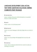 LANGUAGE DEVELOPMENT 2026 ACTUAL&NewLine;TEST PAPER QUESTIONS SOLUTIONS VERIFIED&NewLine;COMPLETE STUDY PACKAGE&NewLine;