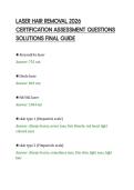 LASER HAIR REMOVAL 2026&NewLine;CERTIFICATION ASSESSMENT QUESTIONS&NewLine;SOLUTIONS FINAL GUIDE&NewLine;