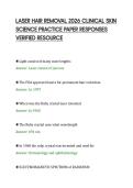 LASER HAIR REMOVAL 2026 CLINICAL SKIN&NewLine;SCIENCE PRACTICE PAPER RESPONSES&NewLine;VERIFIED RESOURCE&NewLine;