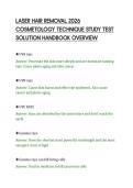 LASER HAIR REMOVAL 2026&NewLine;COSMETOLOGY TECHNIQUE STUDY TEST&NewLine;SOLUTION HANDBOOK OVERVIEW