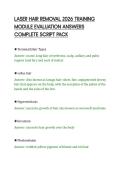 LASER HAIR REMOVAL 2026 TRAINING&NewLine;MODULE EVALUATION ANSWERS&NewLine;COMPLETE SCRIPT PACK&NewLine;