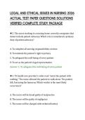 LEGAL AND ETHICAL ISSUES IN NURSING 2026&NewLine;ACTUAL TEST PAPER QUESTIONS SOLUTIONS&NewLine;VERIFIED COMPLETE STUDY PACKAGE