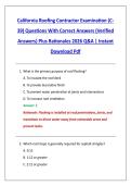 California Roofing Contractor Examination &lpar;C&NewLine;39&rpar; Questions With Correct Answers &lpar;Verified &NewLine;Answers&rpar; Plus Rationales 2026 Q&A &vert; Instant &NewLine;Download Pdf 