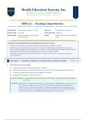 HESI A2 Reading Comprehension Exam &lpar;Latest 2026&sol;2027 Update&rpar; &vert; Complete Q&A with Detailed Rationales &vert; Passage-Based Questions&comma; Main Idea&comma; Vocabulary in Context &vert; A&plus; Graded &vert; Health Education Systems Inc&period;