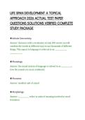 LIFE SPAN DEVELOPMENT A TOPICAL&NewLine;APPROACH 2026 ACTUAL TEST PAPER&NewLine;QUESTIONS SOLUTIONS VERIFIED COMPLETE&NewLine;STUDY PACKAGE
