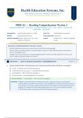 HESI A2 Reading Comprehension V2 Exam &lpar;Latest 2026&sol;2027 Update&rpar; &vert; Complete Q&A with Verified Answers and Detailed Rationales &vert; Passage-Based Questions&comma; Main Idea&comma; Vocabulary in Context&comma; Inference &vert; A&plus; Graded