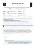 HESI A2 Reading Comprehension Exam &lpar;Latest 2026&sol;2027 Update&rpar; &vert; Complete Q&A with Detailed Rationales &vert; Passage-Based Questions&comma; Main Idea&comma; Vocabulary&comma; Inference&comma; Author's Purpose &vert; A&plus; Graded