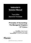 Solutions manual for&semi; Principles of Accounting&comma; The Managerial Chapters&comma; 15e Tracie L&period; Miller&comma; Stephanie Poindexter&comma; Brenda Mattison
