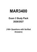 MAR3400 Exam 3 Review Pack &vert; Complete Questions with Verified Answers 2026