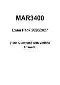 MAR3400 Final Exam Review Pack &vert; Complete Questions with Verified Answers 2026