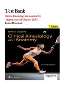 Test Bank for Clinical Kinesiology and Anatomy&comma; 7th Edition by Lippert Lynn &vert; All Chapters &lpar;2026&rpar; &vert; Instant Digital Download