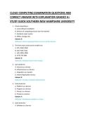 CLOUD COMPUTING EXAMINATION QUESTIONS AND &NewLine;CORRECT ANSWER WITH EXPLANATION GRADED A&plus; &NewLine;STUDY GUIDE 