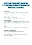 UAMS MICROBIOLOGY 3 ACTUAL&NewLine;EXAM PAPER 2026 QUESTIONS WITH&NewLine;ANSWERS GRADED A&plus;&NewLine;