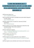 UAMS MICROBIOLOGY 3&NewLine;COMPREHENSIVE STUDY GUIDE 2026&NewLine;FULL QUESTIONS AND SOLUTIONS&NewLine;GRADED A&plus;&NewLine;