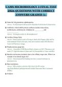 UAMS MICROBIOLOGY 3 FINAL TEST&NewLine;2026 QUESTIONS WITH CORRECT&NewLine;ANSWERS GRADED A&plus;&NewLine;