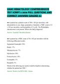 UAMS HEMATOLOGY COMPREHENSIVE&NewLine;TEST SCRIPT 5 2026 FULL QUESTIONS AND&NewLine;CORRECT ANSWERS GRADED A&plus;