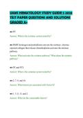 UAMS HEMATOLOGY STUDY GUIDE 5 2026&NewLine;TEST PAPER QUESTIONS AND SOLUTIONS&NewLine;GRADED A&plus;