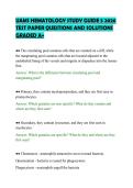 UAMS HEMATOLOGY STUDY GUIDE 5 2026&NewLine;TEST PAPER QUESTIONS AND SOLUTIONS&NewLine;GRADED A&plus;