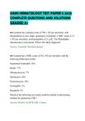 UAMS HEMATOLOGY TEST PAPER 5 2026&NewLine;COMPLETE QUESTIONS AND SOLUTIONS&NewLine;GRADED A&plus;