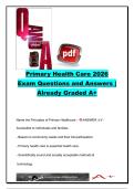 PRIMARY HEALTH CARE EXAM COMPLETE PACKAGE DEAL