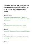 EXPLORING ANATOMY AND PHYSIOLOGY IN&NewLine;THE LABORATORY 2026 ASSESSMENT SCRIPT&NewLine;DETAILED RESPONSES COMPREHENSIVE&NewLine;REVIEW