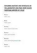 EXPLORING ANATOMY AND PHYSIOLOGY IN&NewLine;THE LABORATORY 2026 FINAL PAPER SOLVED&NewLine;QUESTIONS ANSWER KEY APLUS