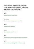 FDOT ASPHALT PAVING LEVEL 2 ACTUAL&NewLine;EXAM SCRIPT 2026 COMPLETE QUESTIONS&NewLine;AND SOLUTIONS GRADED A&plus;