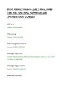 FDOT ASPHALT PAVING LEVEL 2 FINAL PAPER&NewLine;2026 FULL SOLUTION QUESTIONS AND&NewLine;ANSWERS 100&percnt; CORRECT